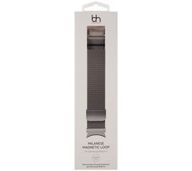  Ремешок Barn&Hollis магнитный для cмарт часов, Samsung Galaxy Watch 4 (40/44mm), металл, серебристый 