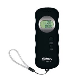  Алкотестер Ritmix RAT-301, LCD, полупроводниковый, диапазон 0,0‰-1,9‰, точность +/- 0,01%, встроенный фонарик, 2xААA, 97x37x12 мм 
