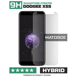  Стекло защитное гибридное МАТОВОЕ Krutoff для Doogee X55 