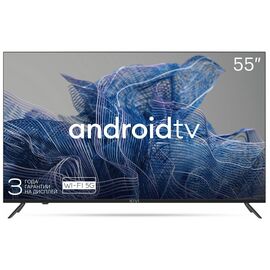 55" Телевизор KIVI 55U740NB черный 3840x2160, Ultra HD, 100 Гц, WI-FI, SMART TV, Android TV 