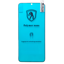  Защитная пленка Polymer nano для Samsung Note 10, Full Glue 3D, чувствителен к отпечатку, прозрачный+черная рамка 