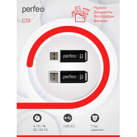  Флешка Perfeo USB 64GB C13 чёрная 
