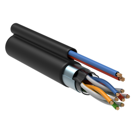  Кабель информационный ITK LC3-C5E04-379 F/UTP кат.5E 4х2х24AWG solid LDPE + кабель питания 2х0,75мм2 305м черный 