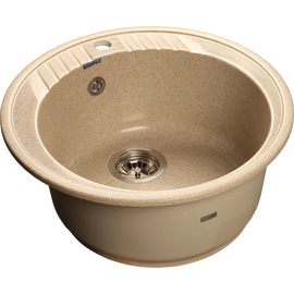  Мойка для кухни GranFest Rondo R-520-Sand мрамор 1 чаша без крыла/песочный 