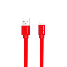  Дата-кабель USB 2.1A для Lightning 8-pin плоский More choice K20i нейлон 1м (Red) 
