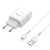  Адаптер Сетевой с кабелем Hoco C73A Glorious 2USB/5V/2.4A +lightning (white) 
