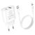  Сетевое зарядное устройство HOCO C95A Lineal 1xUSB + 1xUSB-C с Кабелем Type-C - Lightning, 3A, 20W, белый 