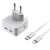  СЗУ Breaking WC01, 2USB-C, PD 40W, 3A  + кабель USB-C - Lightning (Белый) 