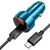  АЗУ HOCO Z50 Leader 48W dual-port PD30W+QC3.0 car charger with digital display set(Type-C to Type-C) (синий) 