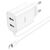  Сетевое зарядное устройство HOCO C103A Courser 2xUSB с Кабелем Lightning, 2.1A, 10.5W, белый 