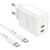 Сетевое зарядное устройство BOROFONE BN9 Reacher 2xUSB-C с Кабелем Type-C - Type-C, 35W, белый 