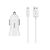  СПЕЦЦЕНА Автомобильное зарядное устройство 2USB 2.4A с кабелем Apple 8 pin Hoco Z2A (White) 