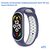  Ремешок силиконовый перфорированный Great Case Sport NK для Xiaomi Mi Band 3/4, 250мм, на кнопке, темно-синий+белый (11) 