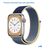  Ремешок нейлоновый Great Case Sport для Apple Watch 38/40/41 мм, 225мм, на липучке, синий+желтый (48) 