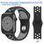  Ремешок силиконовый перфорированный Great Case Sport NK для Apple Watch 38/40/41 мм, 225мм, на кнопке, черный+серый (1) 