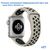  Ремешок силиконовый перфорированный Great Case Sport NK для Apple Watch 38/40/41 мм, 225мм, на кнопке, слоновая кость+черный (21) 