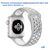  Ремешок силиконовый перфорированный Great Case Sport NK для Apple Watch 38/40/41 мм, 225мм, на кнопке, серый+белый (4) 