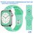  Ремешок силиконовый перфорированный Great Case Sport NK для Apple Watch 42/44/45/49 мм, 235мм, на кнопке, мятный+зеленый (28) 