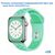  Ремешок силиконовый перфорированный Great Case Sport NK для Apple Watch 42/44/45/49 мм, 235мм, на кнопке, мятный+зеленый (28) 
