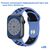  Ремешок силиконовый перфорированный Great Case Sport NK для Apple Watch 38/40/41 мм, 225мм, на кнопке, васильковый+черный (46) 