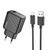  Блок питания сетевой 1 USB HOCO CS21A Rich, 3000mA, пластик, QC3.0, кабель USB - микро USB, цвет: чёрный (1/32/192) 