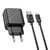  Блок питания сетевой 1 USB HOCO CS21A Rich, 3000mA, пластик, QC3.0, кабель USB - микро USB, цвет: чёрный (1/32/192) 