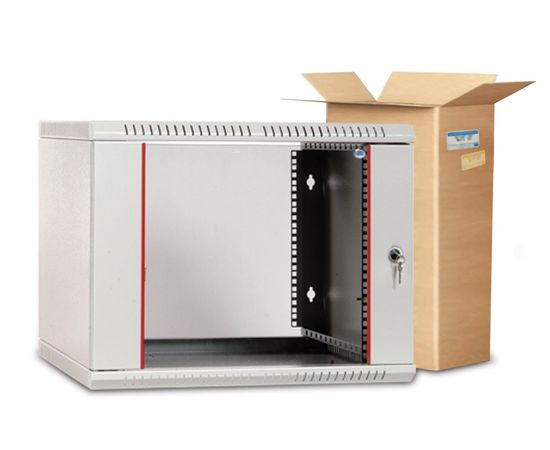  Шкаф коммутационный ЦМО ШРН-Э-18.500 18U 600x520мм пер.дв.стекл несъемн.бок.пан. серый 