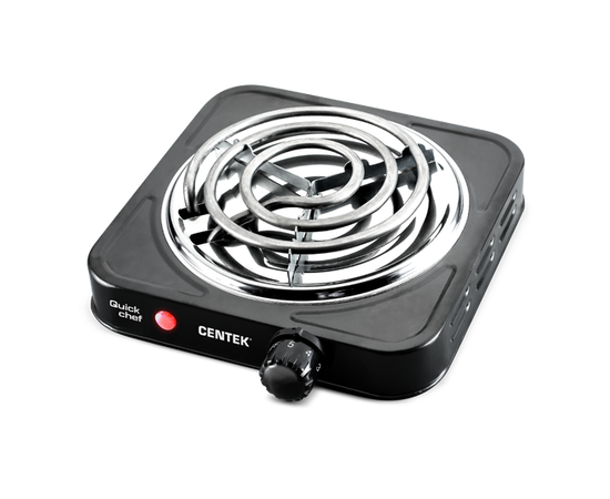  Электрическая плитка Centek CT-1508 Black 1конфорка ТЭН 140мм, 1000Вт, индикатор работы 