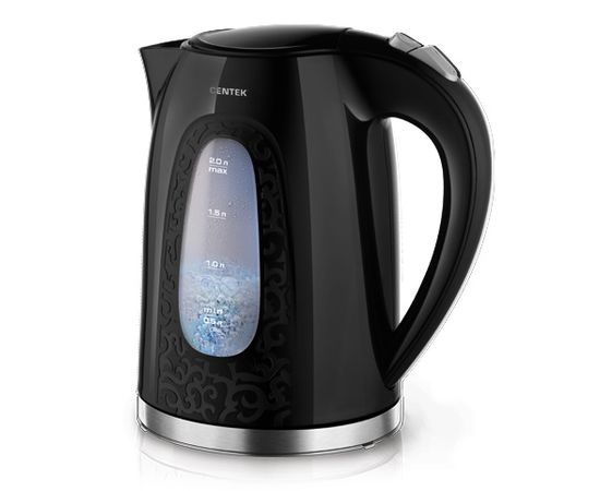  Чайник Centek CT-0041 <Black 2.0л> 2200Вт, открывание кнопкой, внутренняя подсветка 