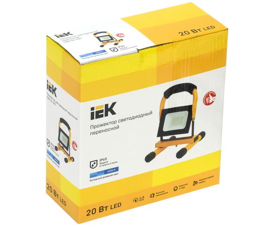  Прожектор Iek LPDO603-020-65-K02 СДО 06-20П переносной 6500К IP65 черный 