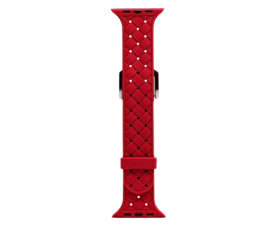  Ремешок - ApW24 для "Apple Watch 42/44/45 mm" плетеный силикон (red) (125340) 
