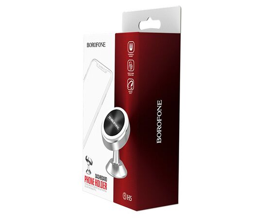 Держатель автомобильный Borofone BH5 Platinum metal magnetic in-car holder for dashboard (black) 