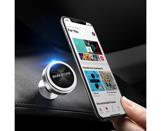  Держатель автомобильный Borofone BH5 Platinum metal magnetic in-car holder for dashboard (black) 