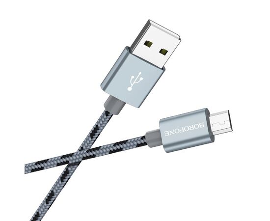  Кабель USB - micro USB Borofone BX24 Ring, 100 см (metal gray) 