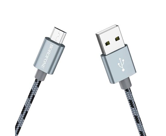  Кабель USB - micro USB Borofone BX24 Ring, 100 см (metal gray) 