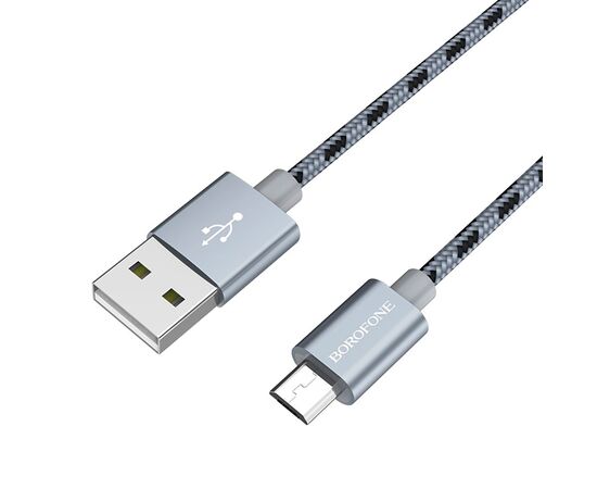  Кабель USB - micro USB Borofone BX24 Ring, 100 см (metal gray) 