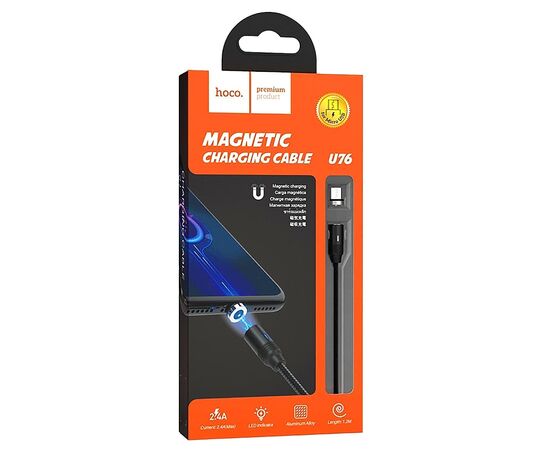  Кабель USB - micro USB Hoco U76 Fresh magnetic (black) 