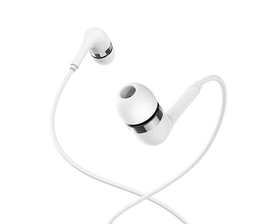  Проводные наушники с микрофоном внутриканальные Borofone BM39 Refined chant, 3.5 Jack (white) 