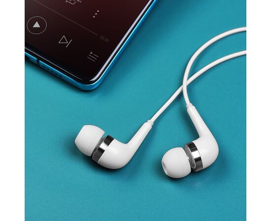  Проводные наушники с микрофоном внутриканальные Borofone BM39 Refined chant, 3.5 Jack (white) 