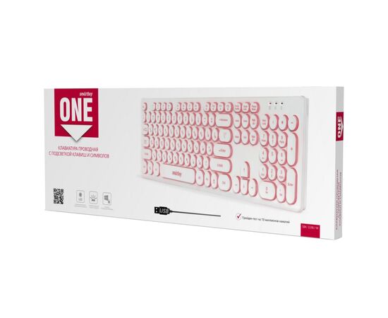  Клавиатура Smart Buy SBK-328U-W USB ONE с подсветкой (white) 
