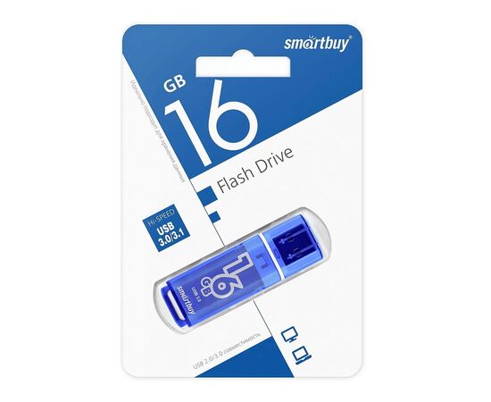  Флэш накопитель USB 16 Гб Smart Buy Glossy 3.0 (dark blue) 