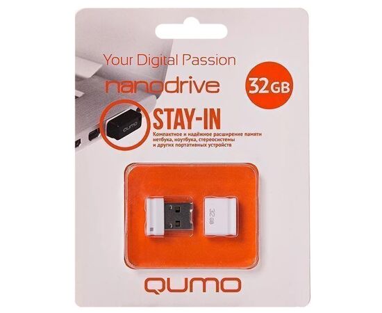  Флэш накопитель USB 32 Гб Qumo Nanodrive (white) 