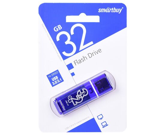  Флэш накопитель USB 32 Гб Smart Buy Glossy 3.0 (dark blue) 