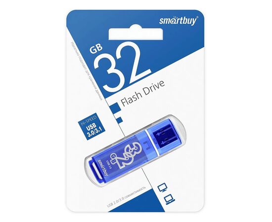  Флэш накопитель USB 32 Гб Smart Buy Glossy 3.0 (dark blue) 