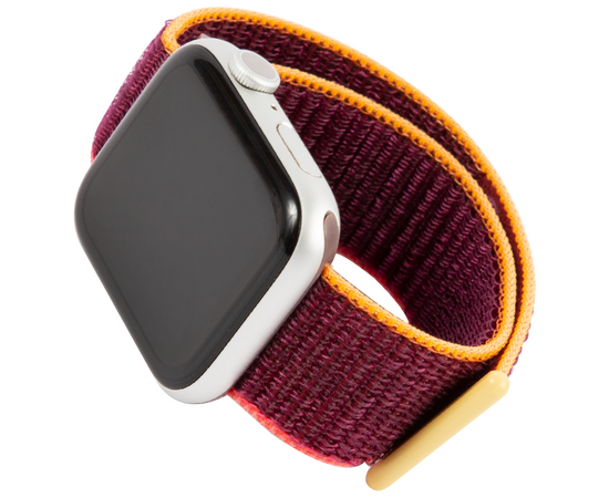  Ремешок нейлоновый MB для Apple watch - 38-40 mm (S3/S4/S5 SE/S6), дикая слива с розово-оранжевым краем 