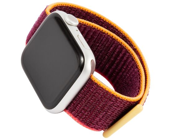  Ремешок нейлоновый MB для Apple watch - 38-40 mm (S3/S4/S5 SE/S6), дикая слива с розово-оранжевым краем 