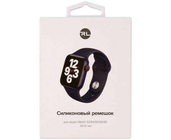  Ремешок силиконовый для Apple Watch – 38/40 mm (S3/S4/S5/SE/S6), синий 
