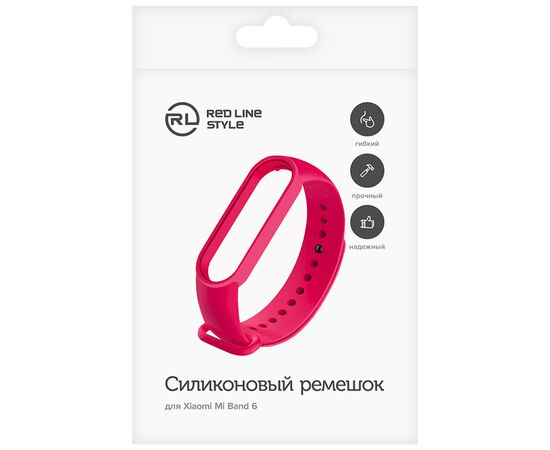  Ремешок силиконовый для Xiaomi Mi Band 6, розово-красный, №33 