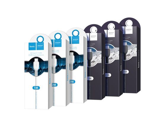  Кабель USB - 8 pin HOCO X20, 3.0м, круглый, 2.1A, силикон, цвет: чёрный (1/30/300) 