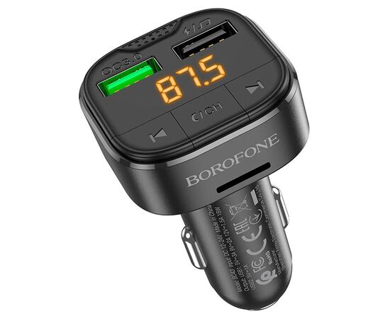  Автомобильный FM-трансмиттер Borofone BC43 QC3.0 BT FM (black) (213533) 